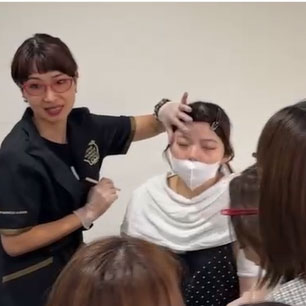 JBS石川小松校で実践的なアイブロウ技術を学ぶ講習風景